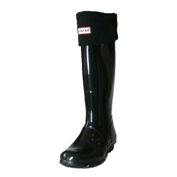 Women's Hunter Glossy Original Black Rain Boots Sz 7 - Picture 11 of 11
